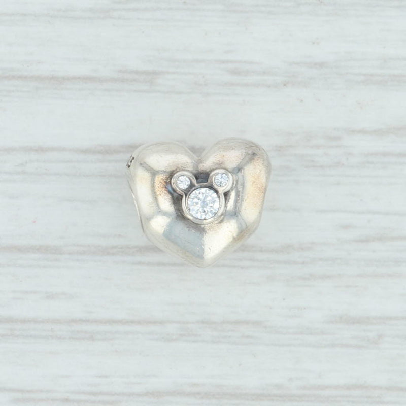 Light Gray New Authentic Pandora Disney Heart of Mickey 791453CZ Sterling Silver Clear CZ