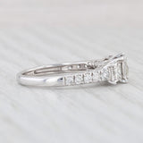 3-Stone 0.88ctw Princess Diamond Engagement Ring 10k White Gold Size 7