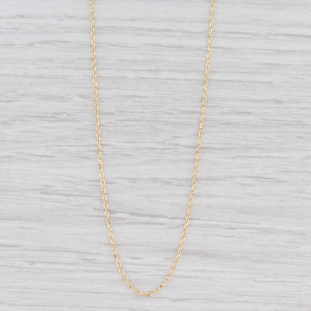 Light Gray New Oval Link Cable Chain Necklace 14k Yellow Gold 20" 1.5mm