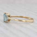 Light Gray 0.68ctw Blue Apatite 3-Stone Oval Ring 10k Yellow Gold Size 6.25