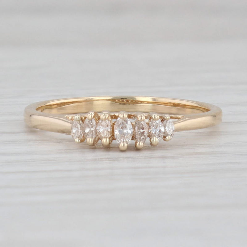 Light Gray 0.20ctw Diamond Pyramid Tiered Ring 14k Yellow Gold Size 9.75 Stackable