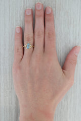 Dark Gray 1.15ctw Marquise Aquamarine Diamond Bypass Ring 14k Yellow Gold Size 6.75