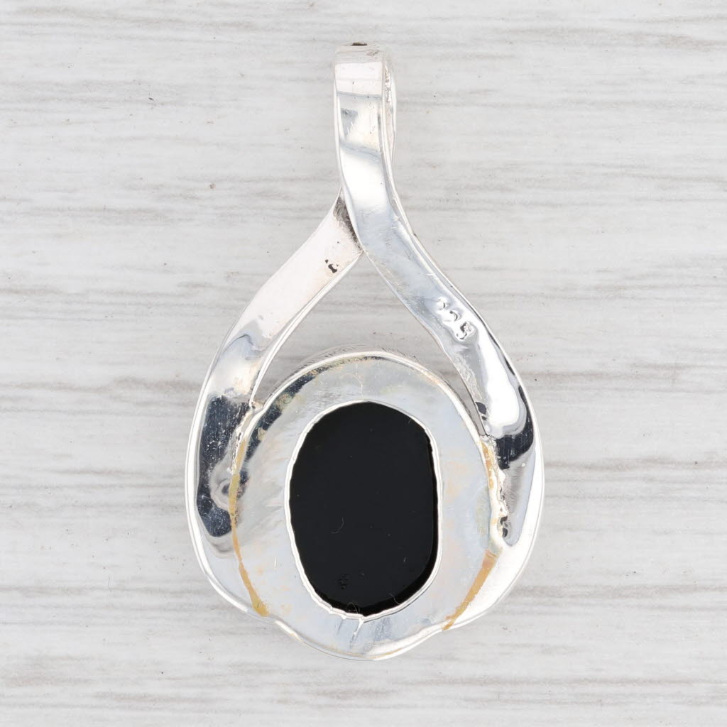 Light Gray New Onyx Pendant 925 Sterling Silver Oval Solitaire B12681