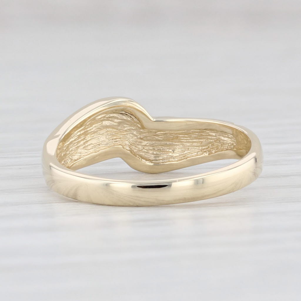 Light Gray Gold Nugget Bypass Ring 14k Yellow Gold Size 5 Band