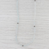 Light Gray New Nina Nguyen Harmony Necklace Aquamarine Bead Sterling Silver Long Adjustable