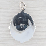 Light Gray New Black Obsidian Lava Glass Pendant 925 Sterling Silver Oval Statement B12661
