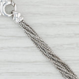 Cultured Black Pearl Diamond Pendant Necklace 18k Gold Multi-Strand Chain 15.5"