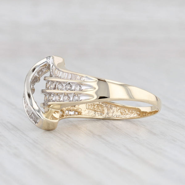 Light Gray 1ctw Diamond Bypass Ring 14k Yellow Gold Size 9 Cocktail