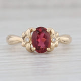 1.11ctw Oval Pink Tourmaline Diamond Ring 14k Yellow Gold Size 6.5