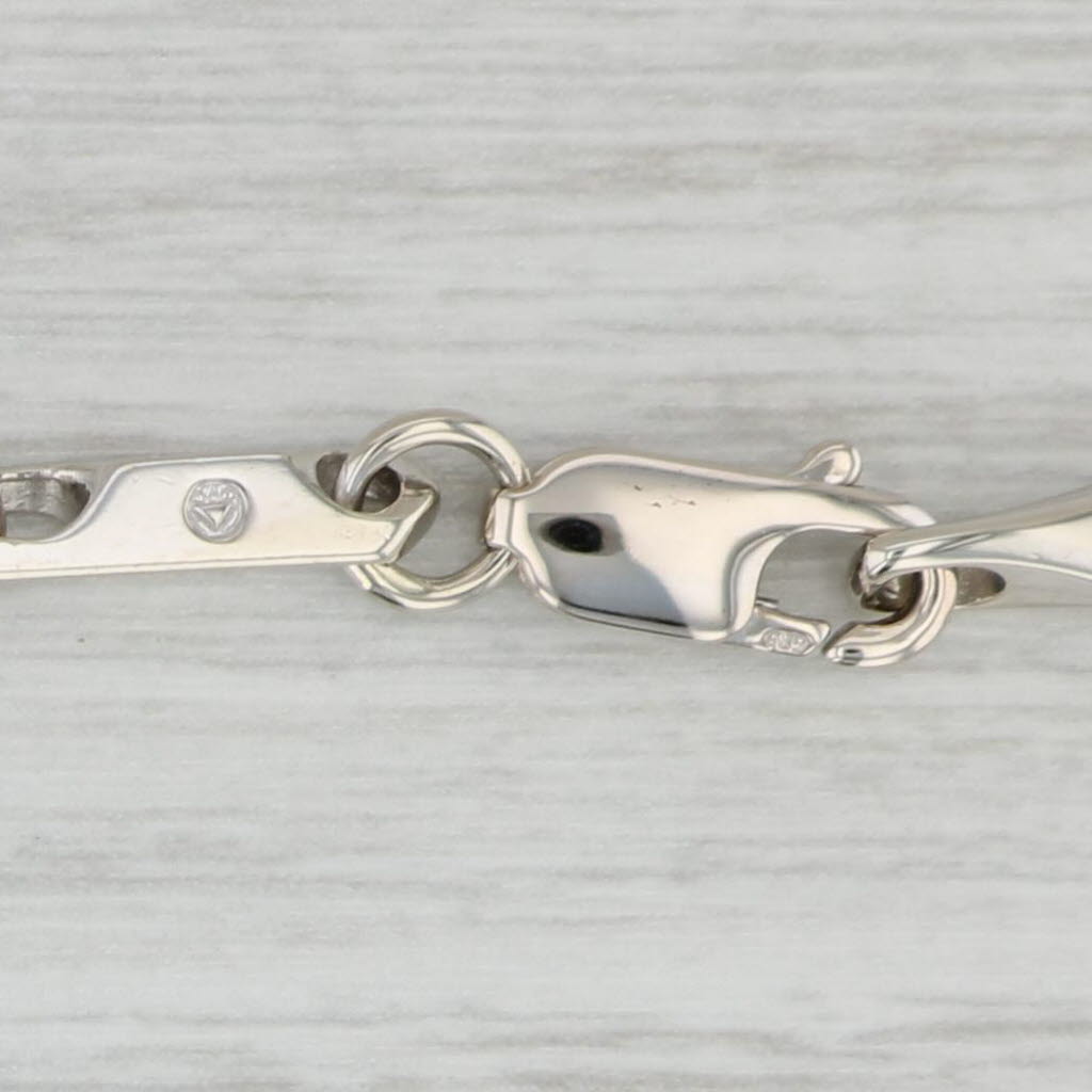 Gray 7" Barleycorn Chain Bracelet 14k White Gold 3.4mm Lobster Clasp