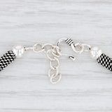 Light Gray New Bead Statement Bracelet Sterling Silver Beaded Chain 7.25 - 8.25"