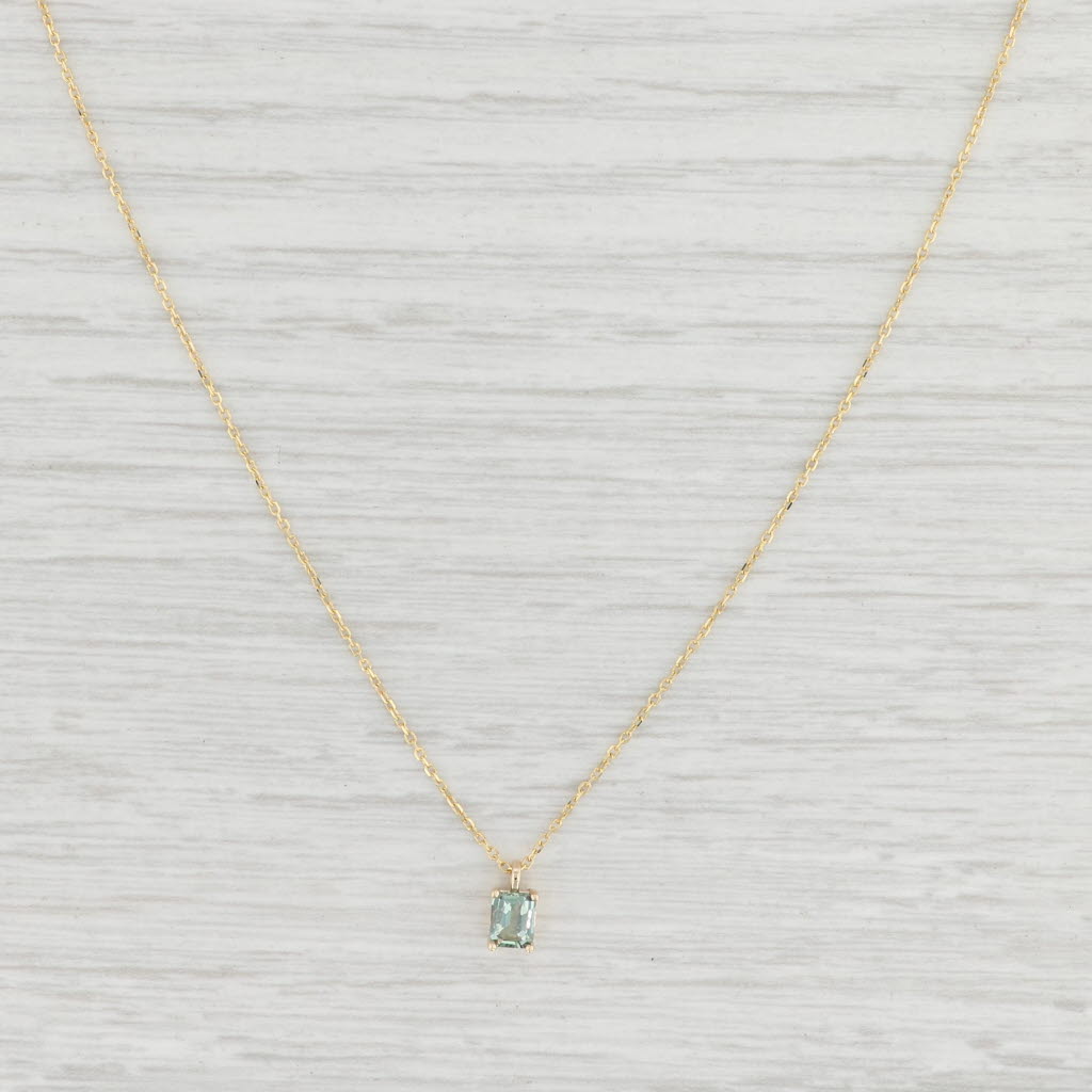 Light Gray New 0.33ct Green Alexandrite Pendant Necklace 14k Yellow Gold 16" Cable Chain