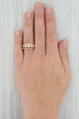 New 0.48ctw Marquise Diamond Engagement Ring Wedding Band Set 14k Rose Gold 6.5