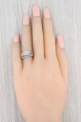 Light Gray 0.83ctw Diamond Halo Engagement Ring Wedding Band 950 Palladium Size 4.5