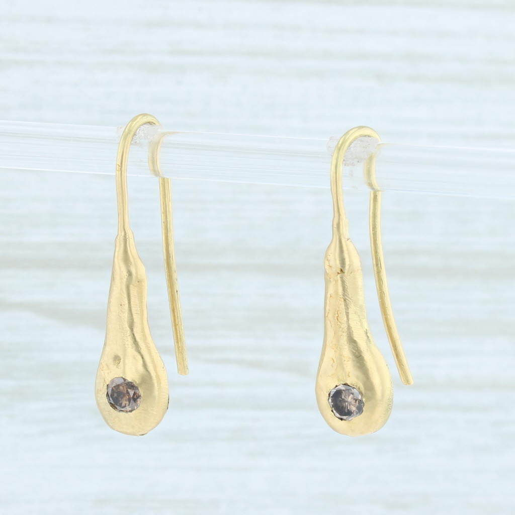 Lavender 0.24ctw Champagne Diamond Teardrop Earrings 18k Yellow Gold Hook Posts Nordstrom