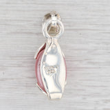 Light Gray New Pink Optical Glass Drop Pendant Sterling Silver Cabochon Solitiare