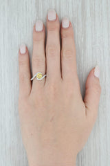 Gray New GIA 1.41ctw Yellow Diamond Ring 18k White Gold Size 6.75 Bypass Solitaire