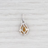 New 2.02ctw Citrine Diamond Halo Teardrop Pendant 14k Gold November Birthstone