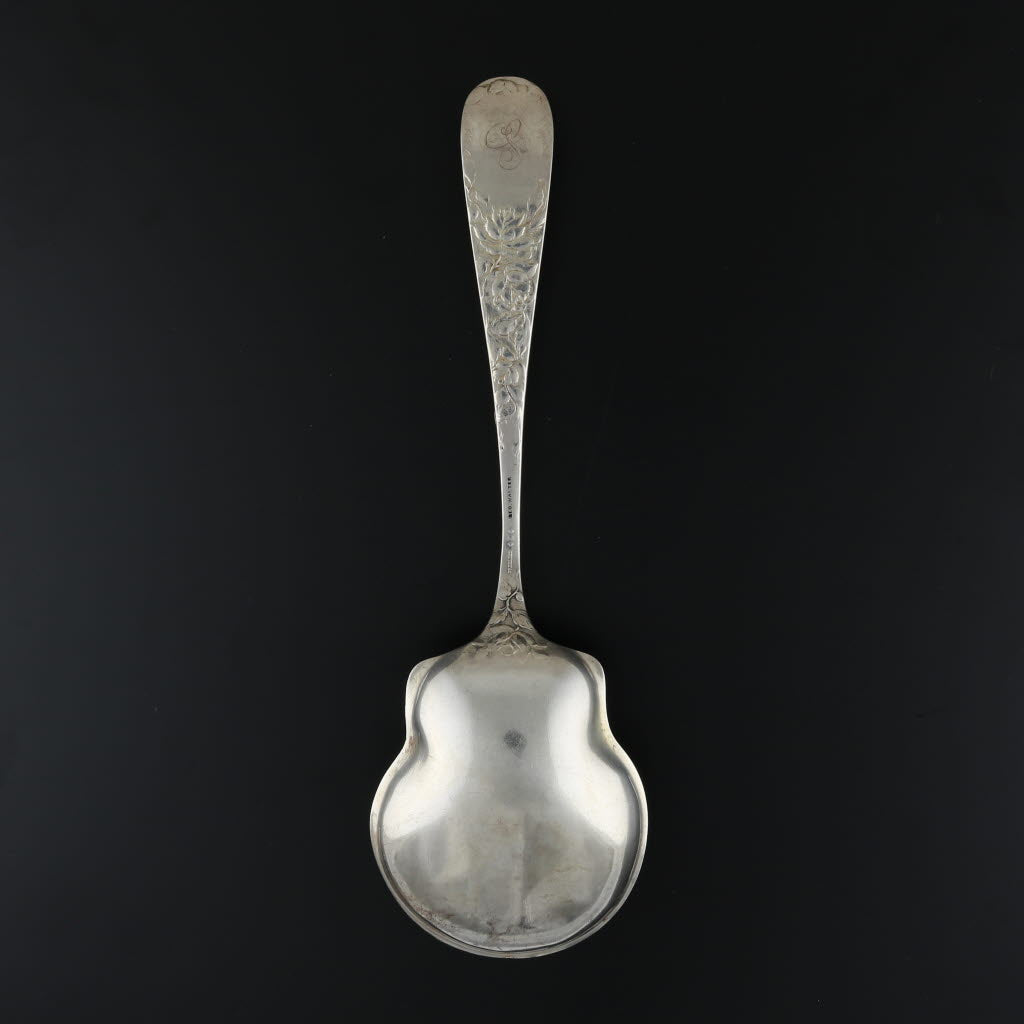 Black Schofield Baltimore Rose Berry Casserole Serving Spoon Sterling Silver Monogram