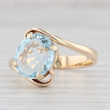 1.40ct Aquamarine Bypass Ring 10k Gold Size 7 Oval Solitaire March Birthstone
