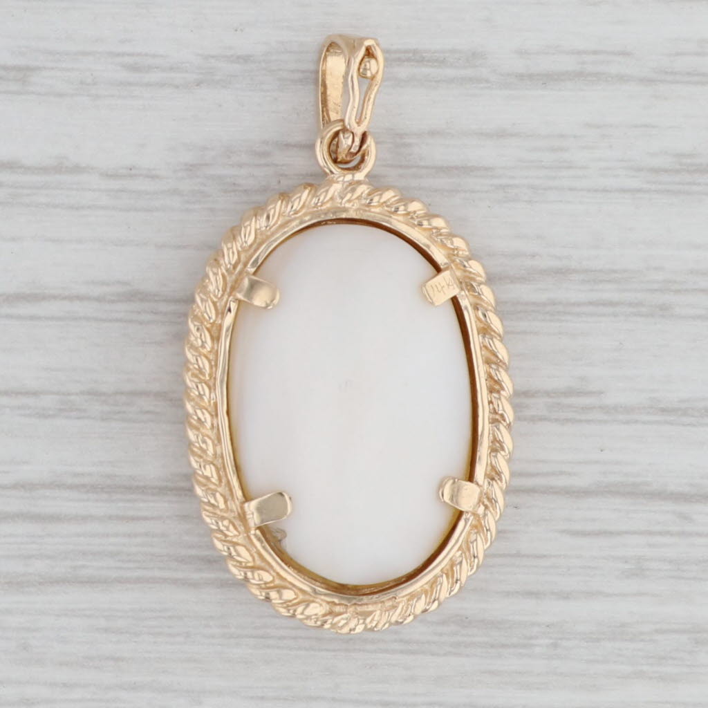 Light Gray Oval Mabe Pearl Enhancer Pendant 14k Yellow Gold