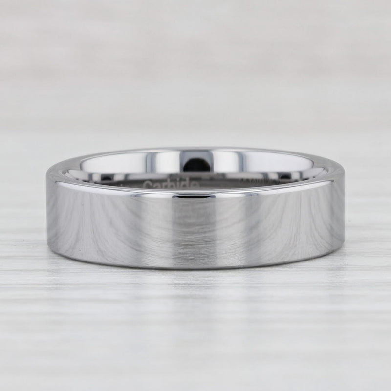 Light Gray New Polished Tungsten Carbide Ring Wedding Band Stackable Size 10