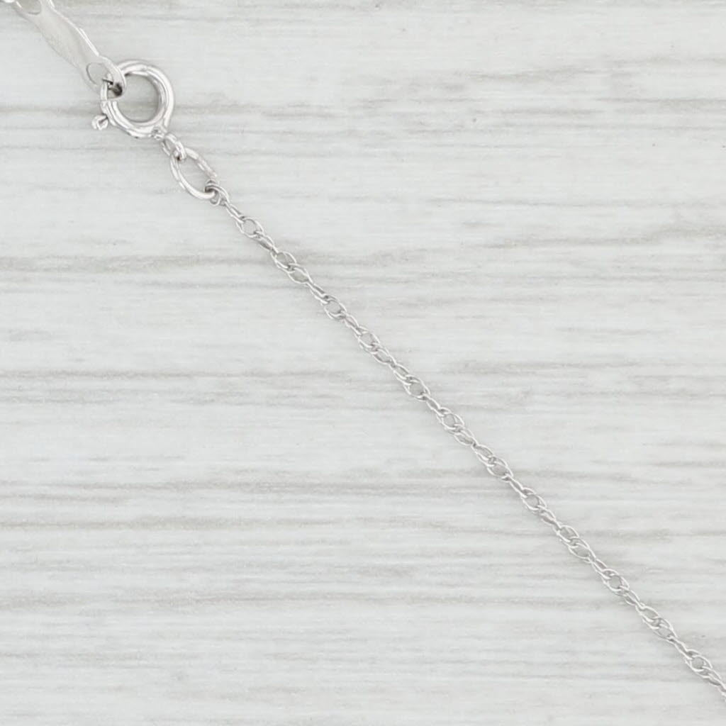 Light Gray 18" Rope Chain Necklace 14k White Gold 0.6mm