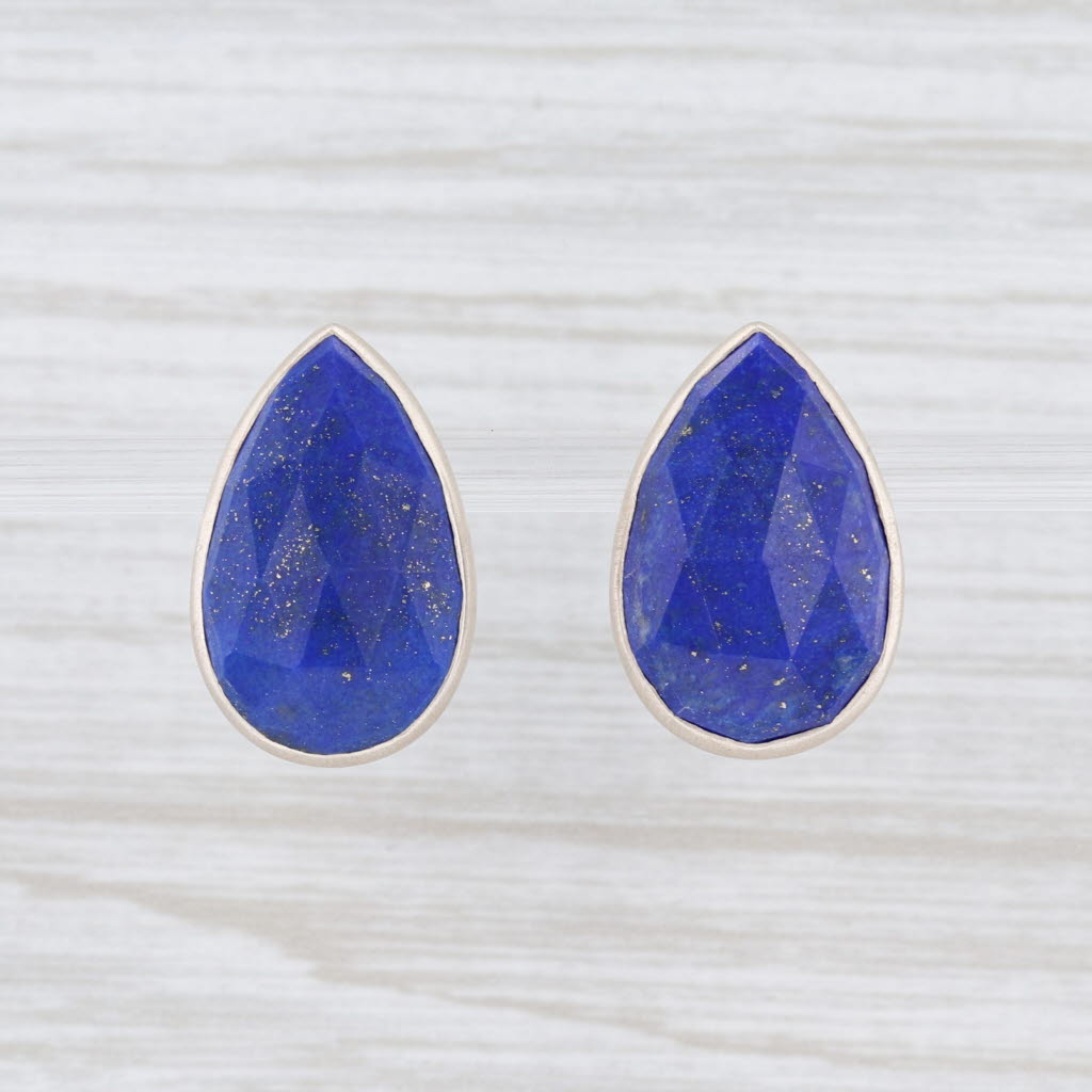 Light Gray New Nina Nguyen Lapis Lazuli Teardrop Earrings Convertible Charm Sterling Silver