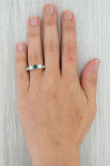Rosy Brown Garnet Green Glass Doublet Ring 14k White Gold Size 7 Engagement