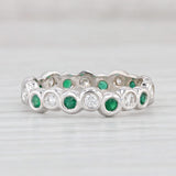 Light Gray 0.70ctw Emerald Diamond Stackable Ring 14k White Gold Wedding Band Size 6.25