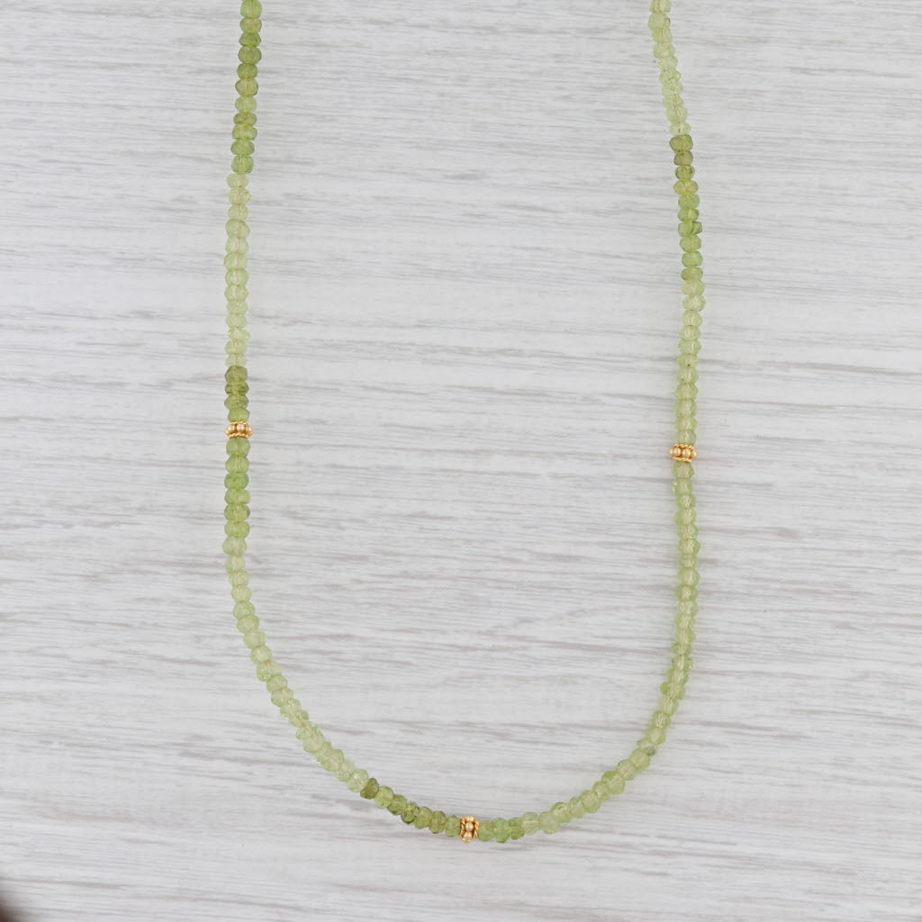 Light Gray New Nina Nguyen Harmony Necklace Gold Vermeil Sterling Green Peridot Bead