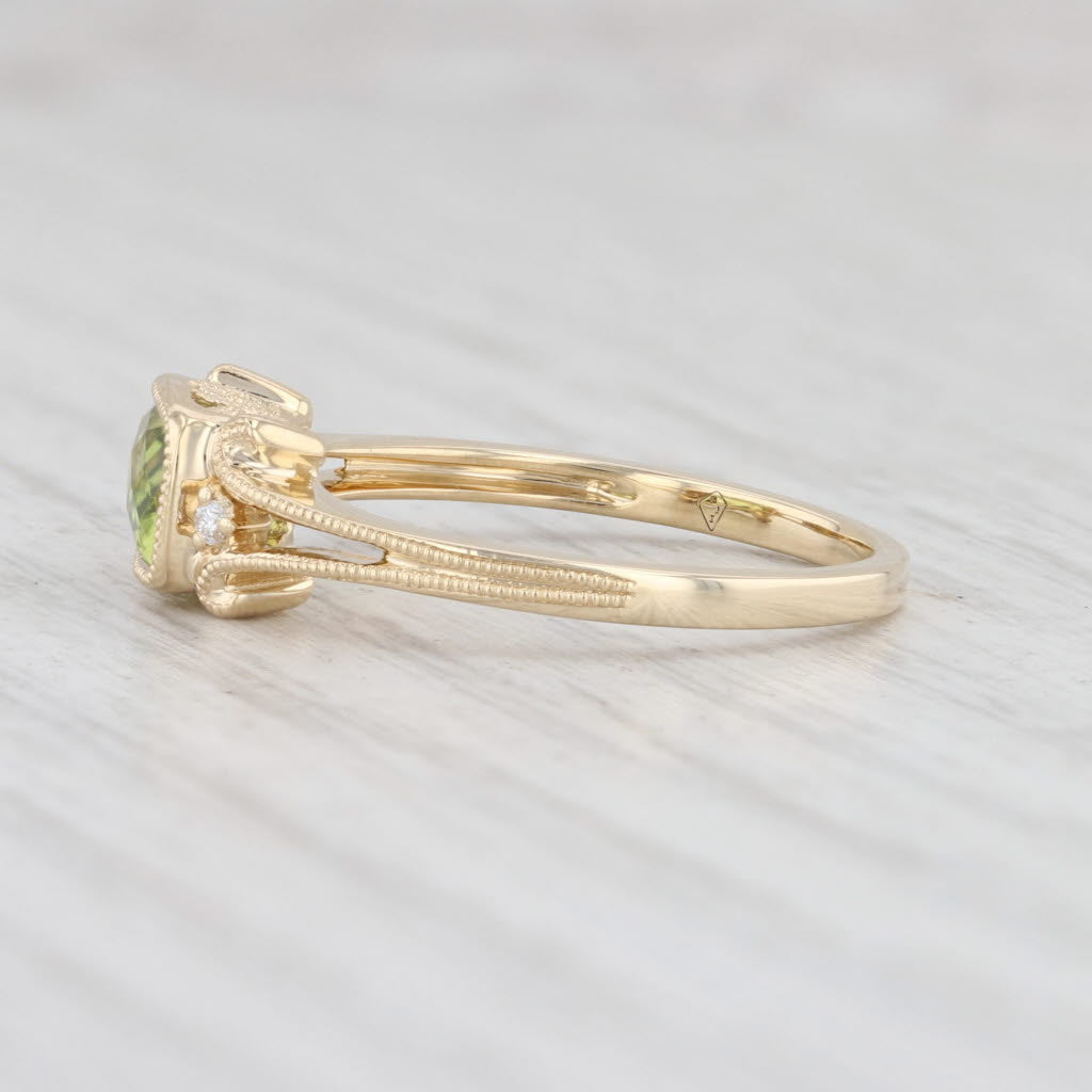 Light Gray New 1.02ctw Peridot Diamond Ring 14k Yellow Gold Size 6.5 August Birthstone