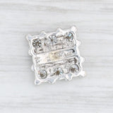 Light Gray 1.04ctw Square Diamond Cluster Earrings 14k White Gold Pierced Studs
