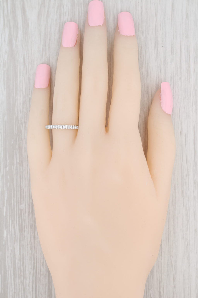 0.20ctw Diamond Wedding Ring 14k White Gold Size 6.5 Women's Band Pave Set