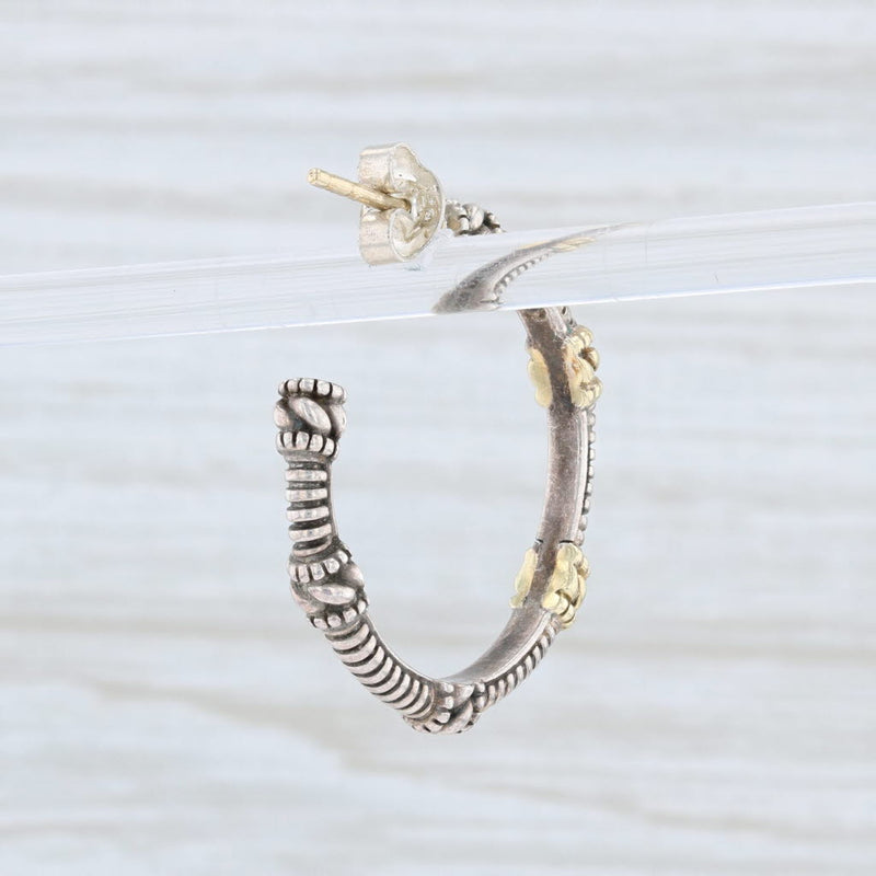 Light Gray SINGLE Judith Ripka Beaded Hoop Earring Sterling Silver 18k Gold Replacement