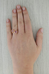 Dark Gray New 0.95ctw Pink Sapphire Bypass Ring 14k Yellow Gold Size 6.5 Adjustable