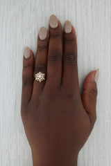 Dark Slate Gray 0.47ctw Diamond Cluster Flower Ring 14k Yellow Gold Size 6.75 Engagement