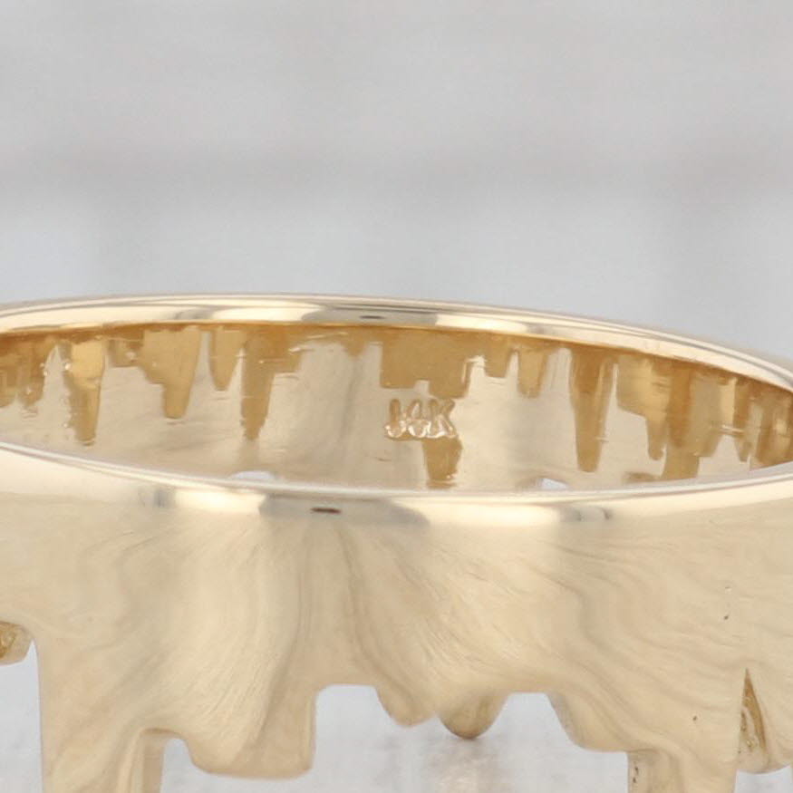 Gray City Scene Ring 14k Yellow Gold Size 8.5 Stackable Band Souvenir