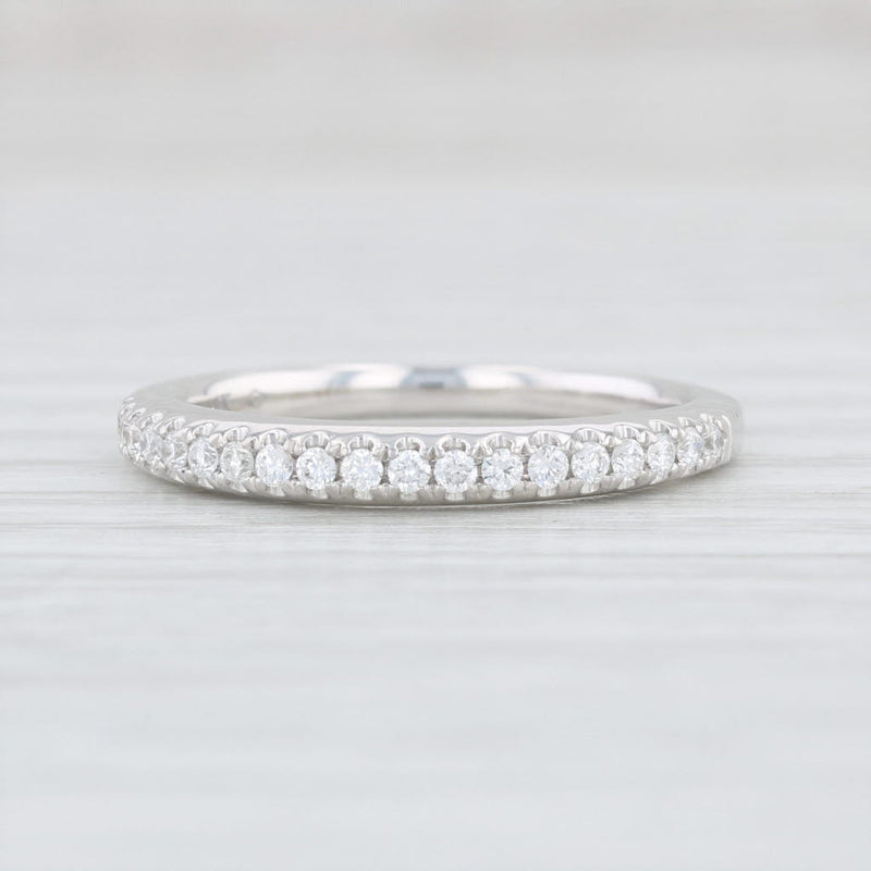 0.20ctw Diamond Wedding Ring 14k White Gold Size 6.5 Women's Band Pave Set