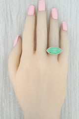 New Nina Nguyen Green Chrysoprase Ring Mekong Sterling Silver Hammered Size 6.75