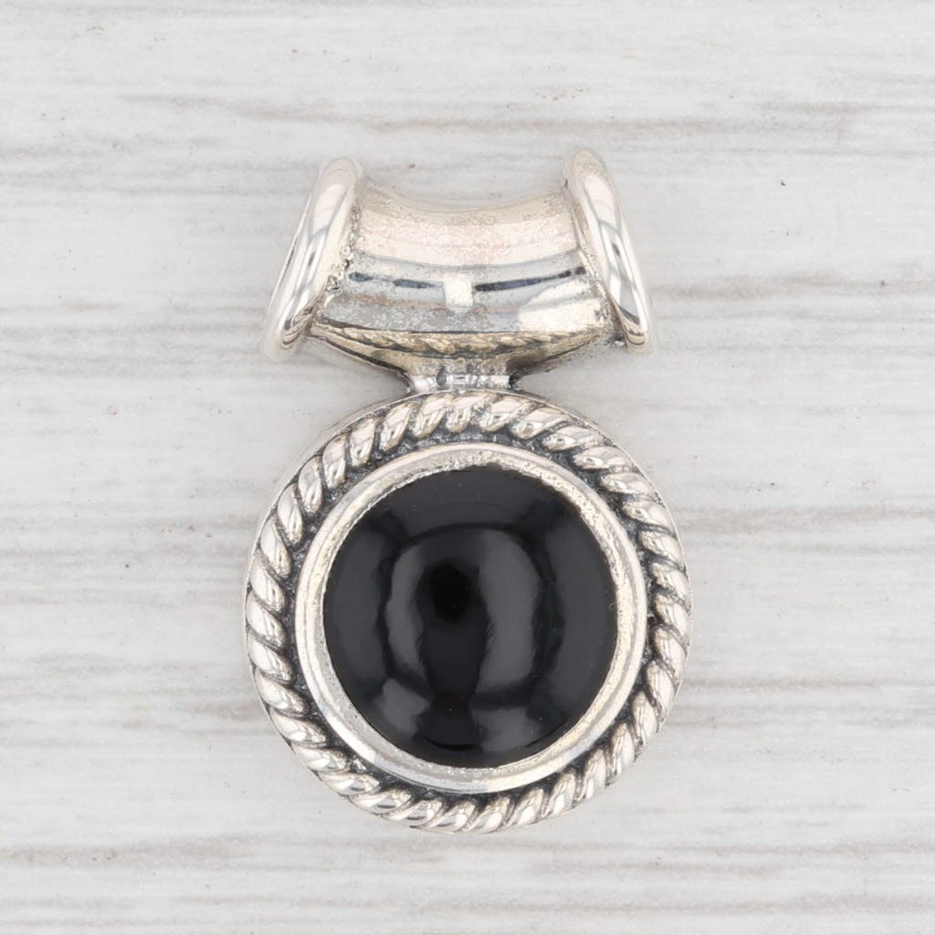 Light Gray New Onyx Pendant Sterling Silver 925 Black Gemstone S00003