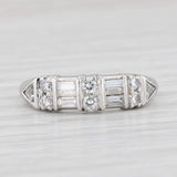 Vintage 0.50ctw VS2 Diamond Wedding Ring Platinum Size 5.75 Band Anniversary