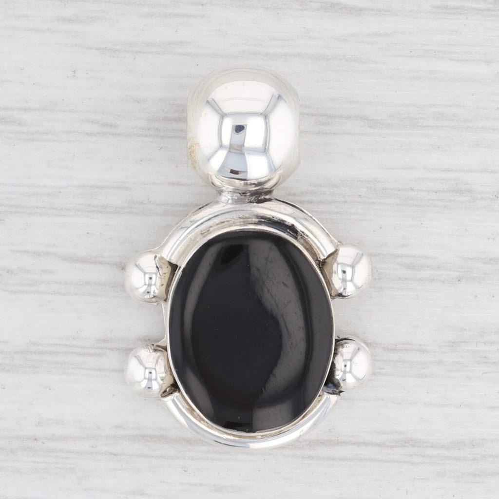 Light Gray New Black Resin Pendant Sterling Silver 925 Slide Drop