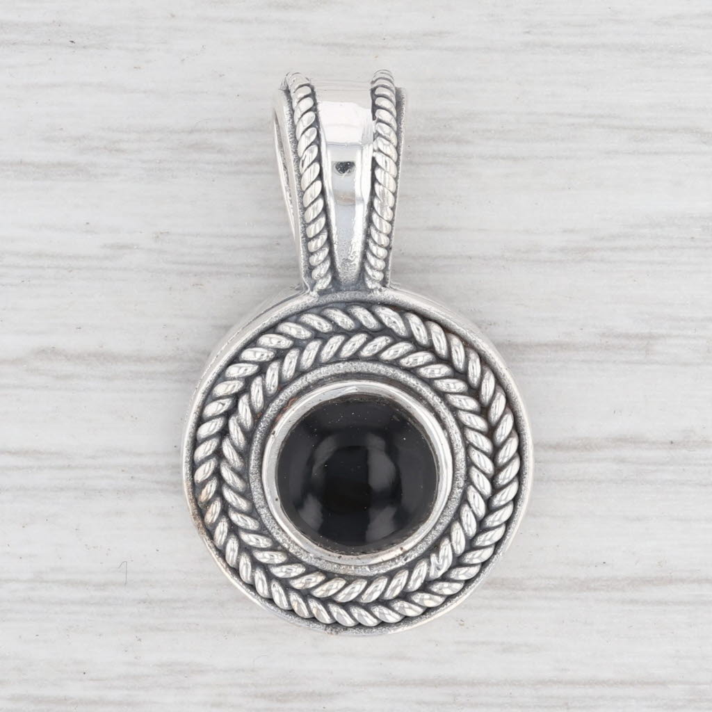 Light Gray New Onyx Drop Pendant 925 Sterling Silver Solitaire