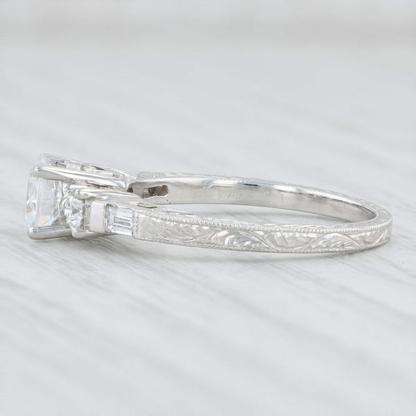 Light Gray New Tacori 3 Stone Engagement Ring Platinum Size 6.5 Semi Mount Heart 10936