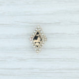 Lavender Sigma Alpha Epsilon Badge 18k White Gold Pearl Black Enamel SAE Fraternity Pin
