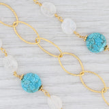Light Gray New Nina Nguyen Floral Turquoise Quartz Bead Necklace Sterling Gold Vermeil Long