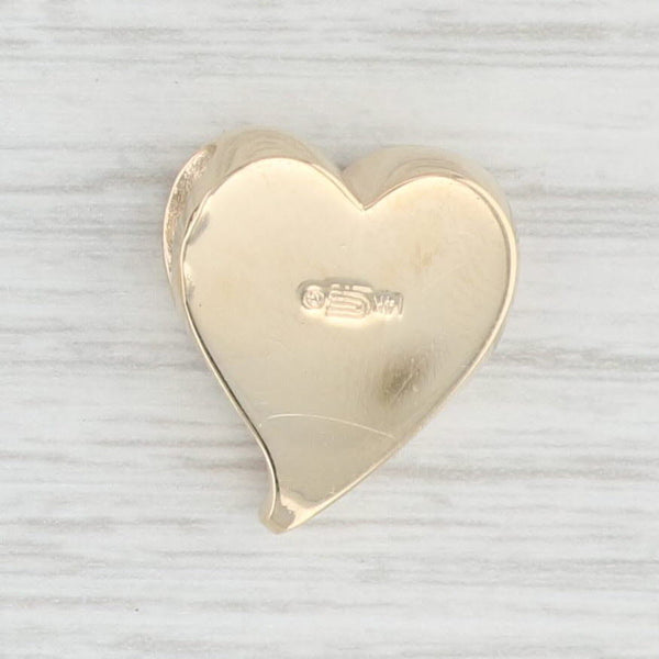Light Gray 0.18ctw Diamond Dots Floating Heart Pendant 14k Yellow Gold