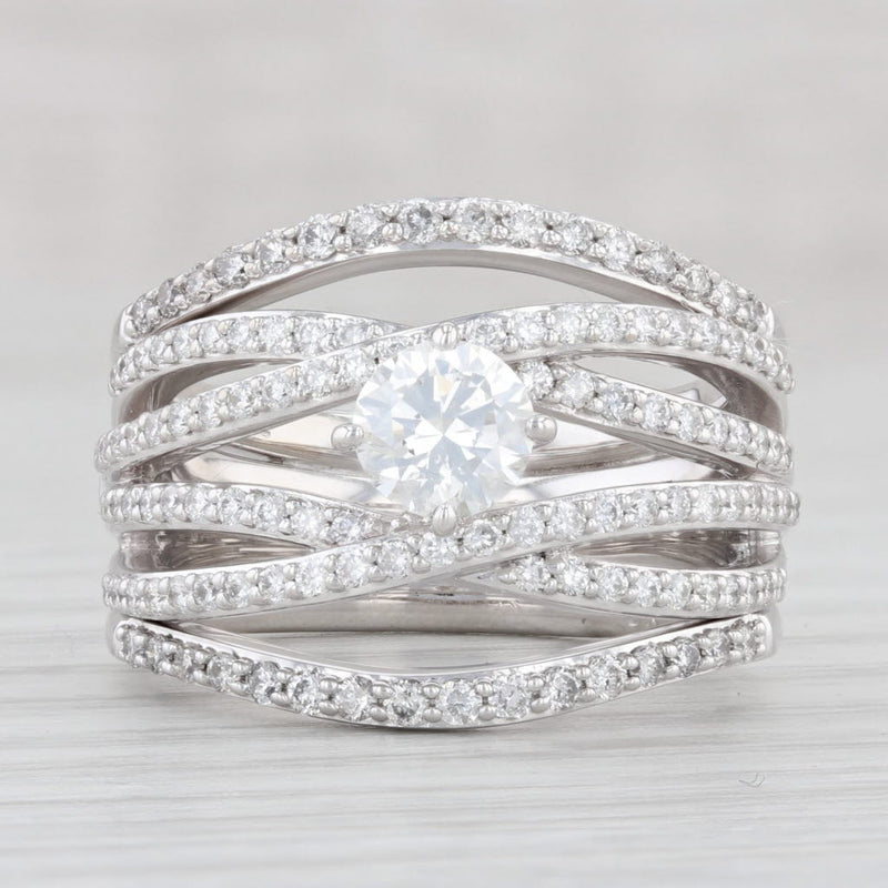 1.02ctw Diamond Ring 14k White Gold Size 6.5 Engagement Cocktail GIA Card