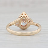 New 1.27ctw Pear Halo Diamond Engagement Ring 14k Yellow Gold Size 6.75